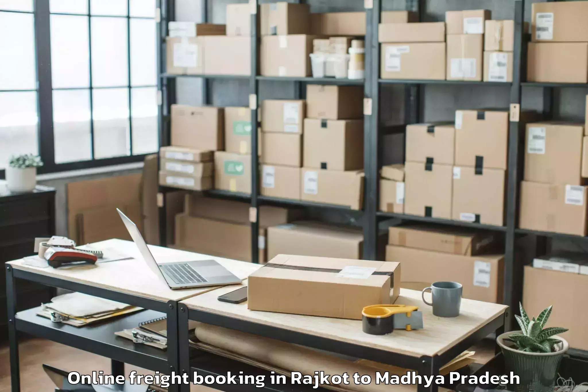 Efficient Rajkot to Sanwer Online Freight Booking